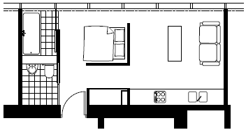Beetham Tower studio apartment layout